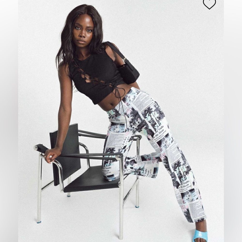 Princess Polly In My Element Mid Rise Pants White Size 6